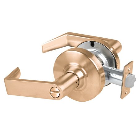 SCHLAGE Grade 2 Privacy Cylindrical Lock with Field Selectable Vandlgard, Rhodes Lever, Non-Keyed, Satin Bro ALX40 RHO 612
